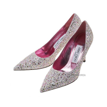 JIMMY CHOO LOVE 85 FYG CANDY PINK LATTE FW24 女性用 ラブ グリッター パンプス 132697660