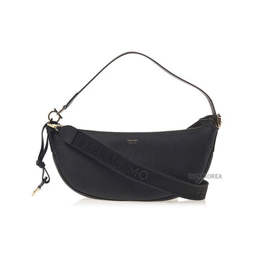 SALVATORE FERRAGAMO 21 9874 NERO LS RICAMO 0782183 SS25 Schultertasche mit Smiley für Damen 132698048