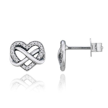 Pandora Moment Sparkling Infinity Heart Silver Earrings 292667C01 147243937
