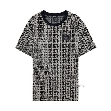 BALMAIN EH1EG010 BC90 GFE SS25 メンズ プリンテッド パターン Tシャツ 132699030