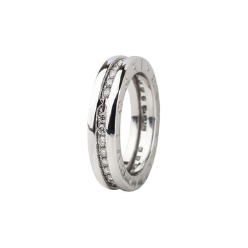 BVLGARI 329346 White Gold Pave Diamond B.zero1 1 Band Ring Size 50 34648 132718870
