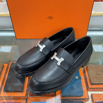 HERMES Fubourg Paris Buckle Mokassin Schwarz 222252 132824033