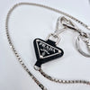 Prada Triangle Logo Metal Keyring Steel (2PM033) 132824292 [P]