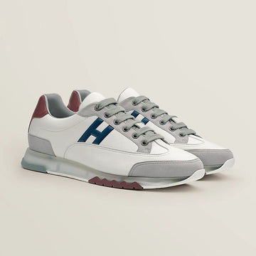 Hermes Trail Sneakers White Blue Logo 132946506