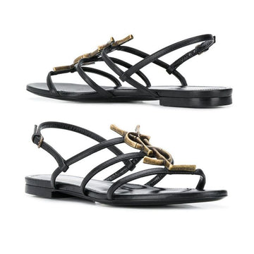 SAINT LAURENT Cassandra Flachsandalen Schwarz 566762 0RRTT 1000 46529678