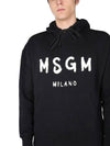 MSGM Brushed Logo Hooded T-Shirt 133039797 [P]