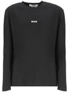 MSGM Micro Logo Print Long Sleeve T-Shirt 133040056 [P]