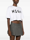 MSGM Gebürstetes Logo Cropped T-Shirt 133040112 [P]