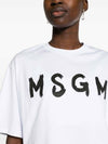 MSGM Gebürstetes Logo Cropped T-Shirt 133040112 [P]
