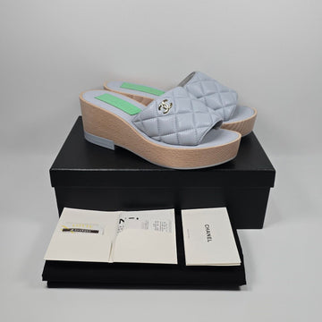 CHANEL Gep quiltete Mule 38 133040328