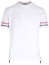 Thom Browne Trimming Texture Cotton Short Sleeve T-Shirt MJS204A J0046 100 133044892 [P]