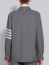 THOM BROWNE 4バーストライププレーンウィービングウールスナップボタンシャツ型ジャケット MJO055A 06146 035 133045296 [P]