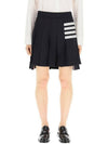 THOM BROWNE 4-Balken Streifen Drop-Back Plissee Wollkurzrock 06146 415 133045403 [P]