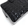 CHANEL Chocolate Bar Patent Boston Bag Handbag Black 133090049 [P]