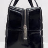 CHANEL Chocolate Bar Patent Boston Bag Handbag Black 133090049 [P]