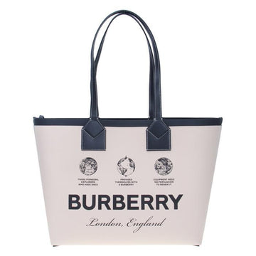 Burberry Label Print Cotton Medium London Tote Bag / 8063121 1 45269831
