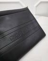 DIOR S5543CGSB M900 Logo Schwarz Leder Clutch Tasche 133100871 [P]