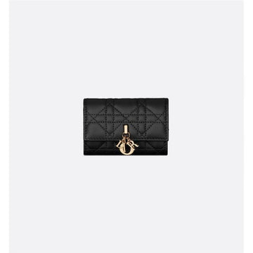 Dior Glycine Wallet Black Cannage Lambskin 133105586 [P]