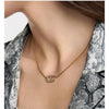 Dior Petit CD Necklace Gold Finish Metal Silver Tone Crystal 133105606 [P]