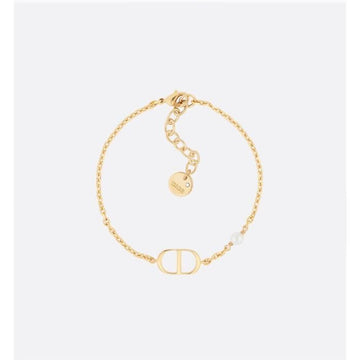 DIOR Petit CD Armband mit Goldfinish, Metall, weißes Harz, Perle 133105635 [P]