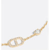 Dior Petit CD Bracelet Gold Finish Metal Silver Tone Crystal 133105644 [P]