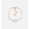 Dior Petit CD Bracelet Gold Finish Metal Silver Tone Crystal 133105644 [P]