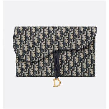 DIOR Saddle Pouch Blue Oblique Jacquard M928 / Damen Pouch 133105653 [P]