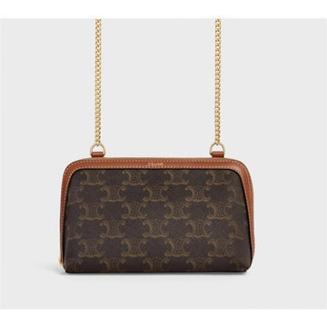 Celine Triomphe Canvas Lambskin Crossbody Bag 133105947 [P]