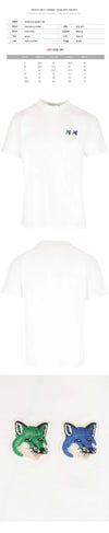 MAISON KITSUNE Doppelter Fuchs Patch T-Shirt Weiß KM00101KJ0008 P100 84811510 [P]
