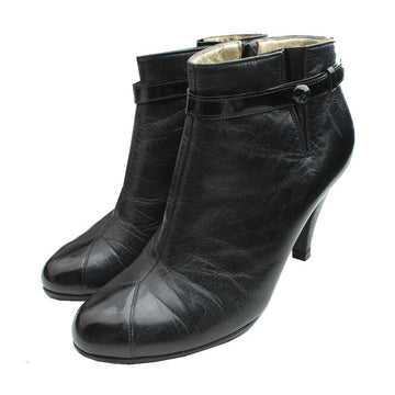 CHANEL Schwarze Leder-Ankle Boots 34 133132263
