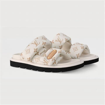 Louis Vuitton Full Pillow Flat Comfort Mule White 1AHMD 133245364 [P]