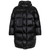 PRADA ブラックトライアングルロゴリナイロンフードロングダウンジャケット 11A9 F0002 58844340 [P]