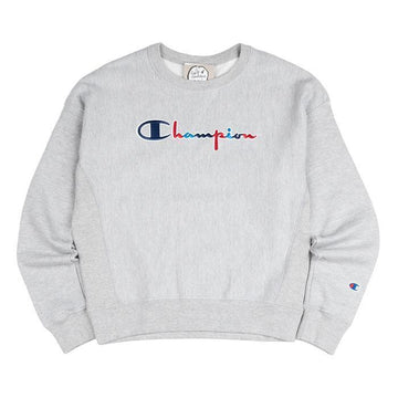 CHAMPION リバースウィーブ 3カラー スクリプト ロゴ レディース クルーネック オックスフォードグレー GF750-Y07966-806 118695515