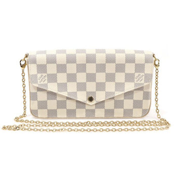 Louis Vuitton N63106 Damier Azur Canvas Pochette Felicie Chain Wallet Crossbody 56374LVC 133539162