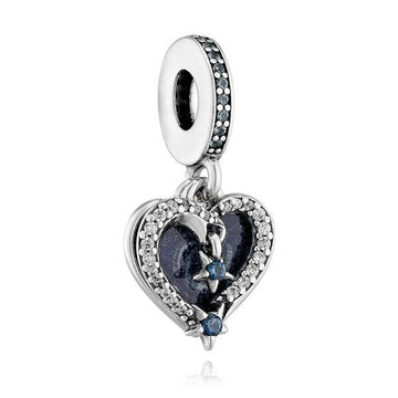 Pandora Celestial Shooting Star Heart Pendant and Dangle Silver Charm 63263493