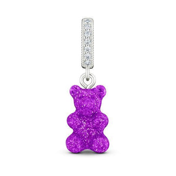 Crystal Haze Jewelry Nostalgia Bear-Magenta-Pave Connector Silver 41496023