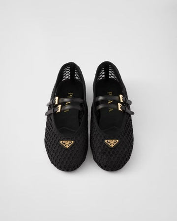 Prada Mesh Material Ballerina Black 133585628 [P]