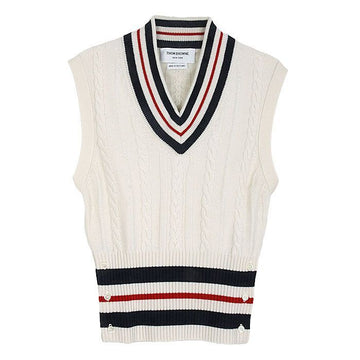 Thom Browne Women's Cashmere Cable Knit Vest FKV184A Y2001 100 115937856
