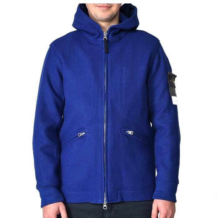 Stone Island Hooded Wool Jacket Blue V0043 751543909 64554587 [P