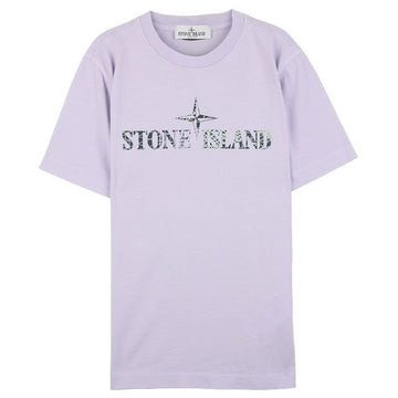 Stone Island Junior Logo T-Shirt Purple V0088 50807388