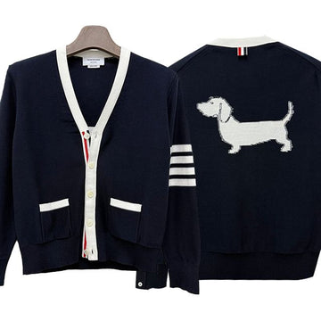 THOM BROWNE 25SS ストライプ 4 バー リラックス フィット ヘクター カーディガン ネイビー (MKC582A Y3006 415) 132883416