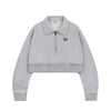 Miu Miu MJL070 13UK F0031 Half Zip Boxy Cotton Fleece Sweatshirt 133638711 [P]