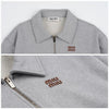 Miu Miu MJL070 13UK F0031 Half Zip Boxy Cotton Fleece Sweatshirt 133638711 [P]