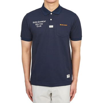 HORN GARMENT Men's Polo Golf Shirt HVM 3A AP07 NAVY 64083588