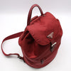 Prada 1BZ032 Red Fabric Pocono Nylon Silver Triangle Logo Backpack 133652115 [P]