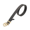 Gucci Black Leather Gold Double G Torchon Buckle Slim Women's Belt 70 / 524103 133652755 [P]