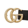 Gucci Black Leather Gold Double G Torchon Buckle Slim Women's Belt 70 / 524103 133652755 [P]