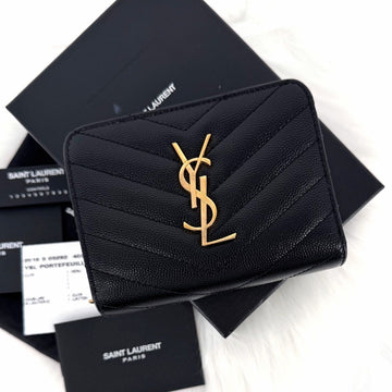 SAINT LAURENT Monogram Compact Geldbörse Schwarz (403723) 133702125