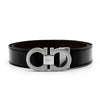 SALVATORE FERRAGAMO Gancini Schwarz/Braun Glänzende Wendegürtel 679535 644557 145240185 [P]