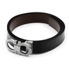 SALVATORE FERRAGAMO Gancini Schwarz/Braun Glänzende Wendegürtel 679535 644557 145240185 [P]